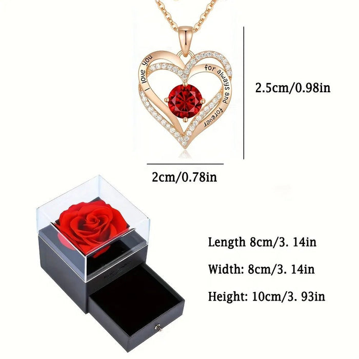 Necklace With Rose Flower Gift Box - CLICK TIK