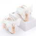 New Kids Leather Shoes Fashion Fringed Butterfly Knot Girls Princess Shoes Casual Glitter Children High Heel Student Dance Shoes - CLICK TIK