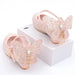 New Kids Leather Shoes Fashion Fringed Butterfly Knot Girls Princess Shoes Casual Glitter Children High Heel Student Dance Shoes - CLICK TIK