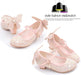 New Kids Leather Shoes Fashion Fringed Butterfly Knot Girls Princess Shoes Casual Glitter Children High Heel Student Dance Shoes - CLICK TIK