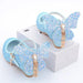 New Kids Leather Shoes Fashion Fringed Butterfly Knot Girls Princess Shoes Casual Glitter Children High Heel Student Dance Shoes - CLICK TIK