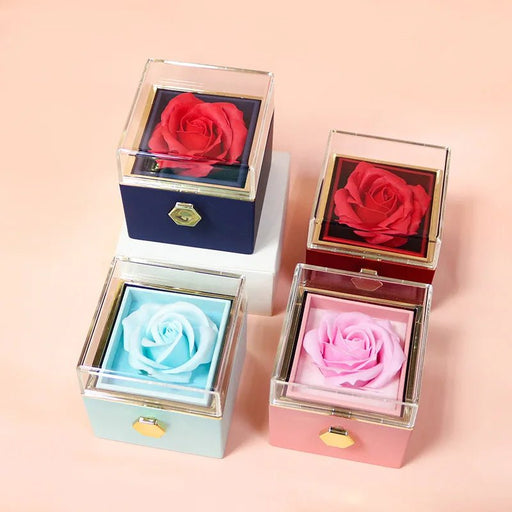 New Soap Rose Flower Jewelry Packaging Gift Box with Drawer Macaron Color Wedding Valentine's Day Birthday Present Boxes Decor - CLICK TIK