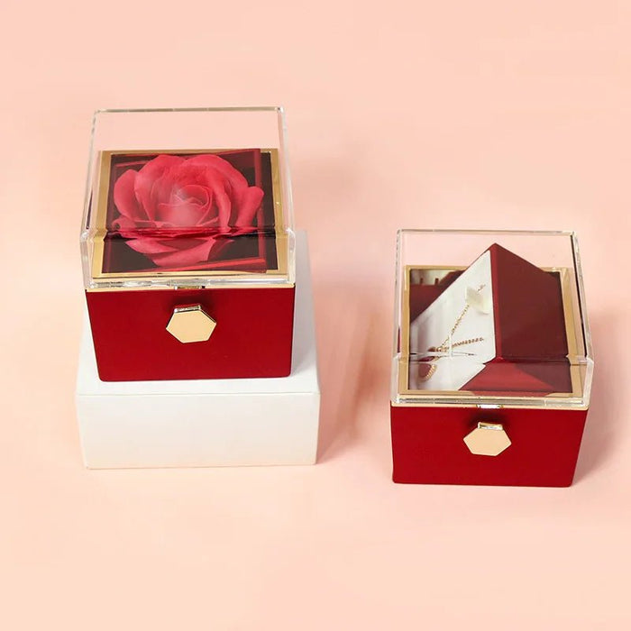 New Soap Rose Flower Jewelry Packaging Gift Box with Drawer Macaron Color Wedding Valentine's Day Birthday Present Boxes Decor - CLICK TIK