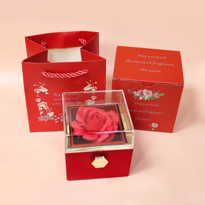 New Soap Rose Flower Jewelry Packaging Gift Box with Drawer Macaron Color Wedding Valentine's Day Birthday Present Boxes Decor - CLICK TIK