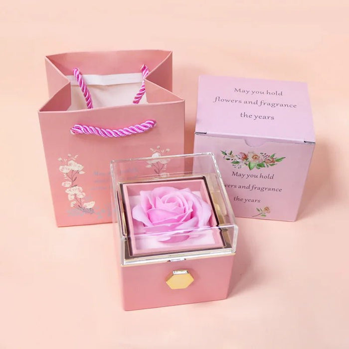 New Soap Rose Flower Jewelry Packaging Gift Box with Drawer Macaron Color Wedding Valentine's Day Birthday Present Boxes Decor - CLICK TIK