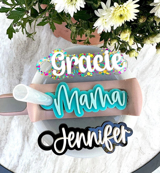Personalized Name Cup Label Custom 40oz/30oz Water Cup Nameplate Accessories Handmade Acrylic Lid Name Label Best Friend Gift - CLICK TIK