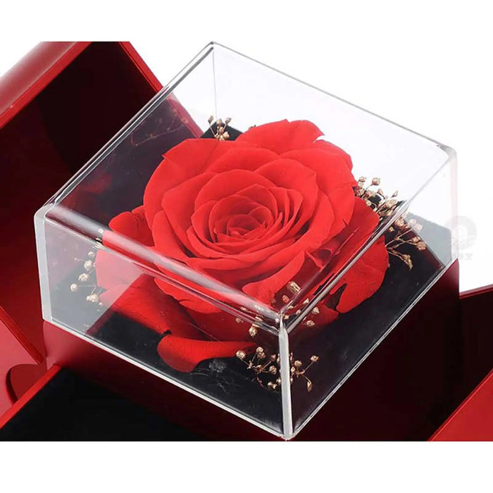 Preserved Real Red Rose With Hollow Clavicle Necklace - ''TO MY LOVE'',Jewelry Boxes with Necklace For Girlfriend/Wife/Mom Gifts - CLICK TIK