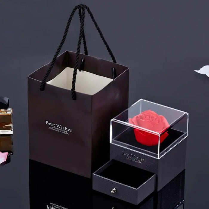 Projection necklace set with rose gift box I love you heart - shaped pendant jewelry Y2K - CLICK TIK