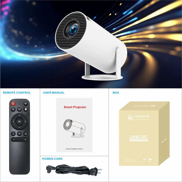 Projector HY300 PRO 4K Android 11 Dual Wifi6 260ANSI Allwinner H713 BT5.0 1280*720P Home Cinema Outdoor Projetor - CLICK TIK