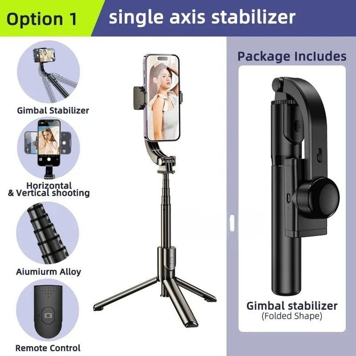 QAML Gimbal Stabiliser F6 3 - Axis/R15 Single - Axis Mobile Gimbal for Xiaomi iPhone 14 Pro Max YouTube TikTok Vlog Video Recording - CLICK TIK