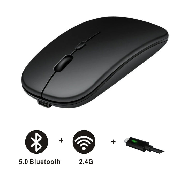 Rechargeable Bluetooth Mouse Wireless Dual Mode 5.2 Silent Computer gaming Ergonomic Mouse 2.4 USB for PC Laptops - CLICK TIK