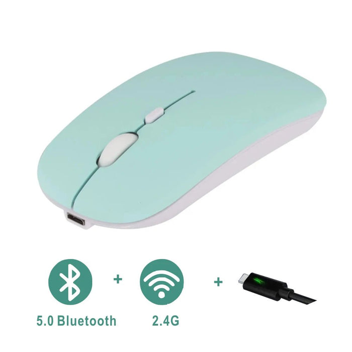 Rechargeable Bluetooth Mouse Wireless Dual Mode 5.2 Silent Computer gaming Ergonomic Mouse 2.4 USB for PC Laptops - CLICK TIK