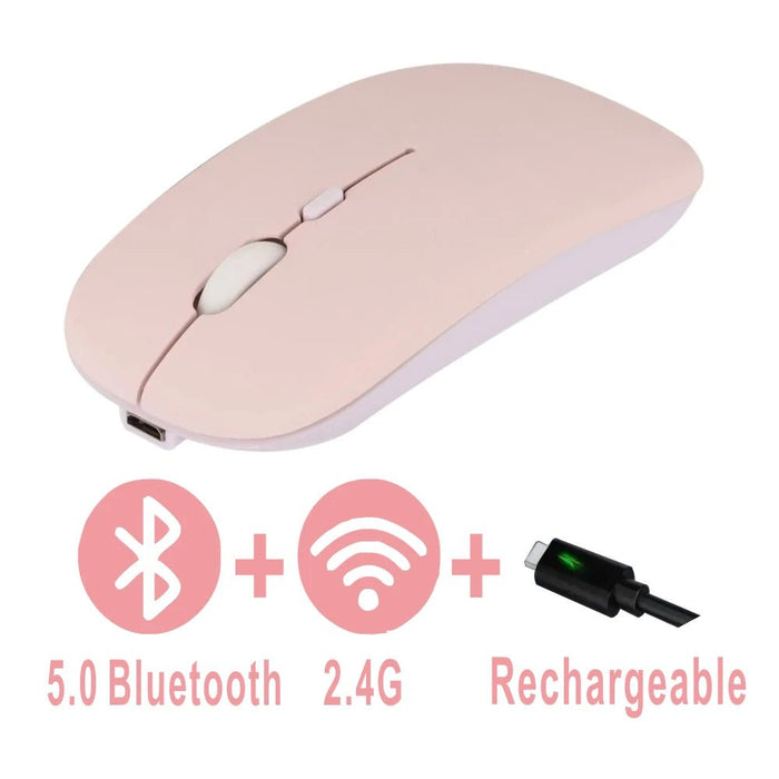 Rechargeable Bluetooth Mouse Wireless Dual Mode 5.2 Silent Computer gaming Ergonomic Mouse 2.4 USB for PC Laptops - CLICK TIK
