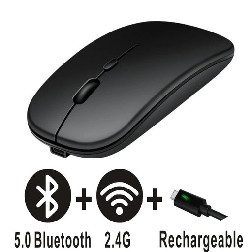 Rechargeable Bluetooth Mouse Wireless Dual Mode 5.2 Silent Computer gaming Ergonomic Mouse 2.4 USB for PC Laptops - CLICK TIK