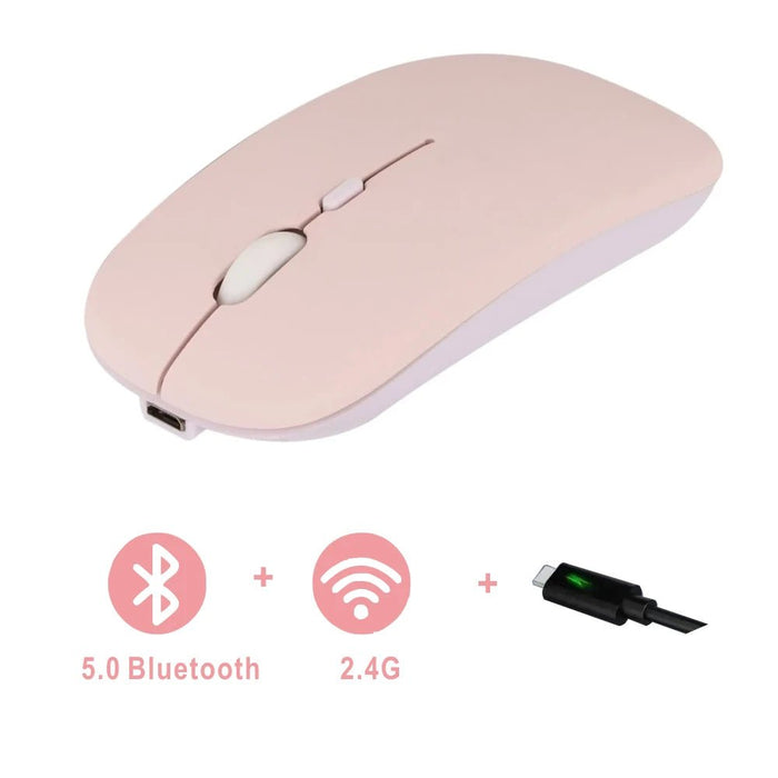 Rechargeable Bluetooth Mouse Wireless Dual Mode 5.2 Silent Computer gaming Ergonomic Mouse 2.4 USB for PC Laptops - CLICK TIK