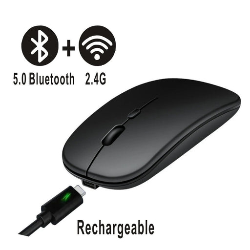 Rechargeable Bluetooth Mouse Wireless Dual Mode Electronics Silent Computer gaming Ergonomic Gamer 2.4 USB for PC Laptops - CLICK TIK
