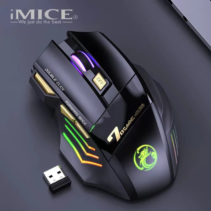 Rechargeable Bluetooth Mouse Wireless PC Gamer Mouse Computer Gaming Mouse Ergonomic Mause 5500 DPI Mice For Laptop Ipad - CLICK TIK
