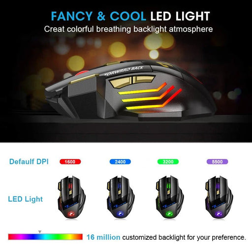 Rechargeable Bluetooth Mouse Wireless PC Gamer Mouse Computer Gaming Mouse Ergonomic Mause 5500 DPI Mice For Laptop Ipad - CLICK TIK