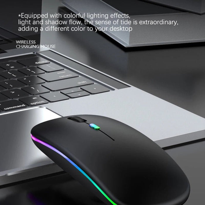 Rechargeable Bluetooth Wireless Mouse with 2.4GHz USB RGB 1600DPI Mouse for Computer Laptop Tablet PC Macbook Gaming Mouse Gamer - CLICK TIK
