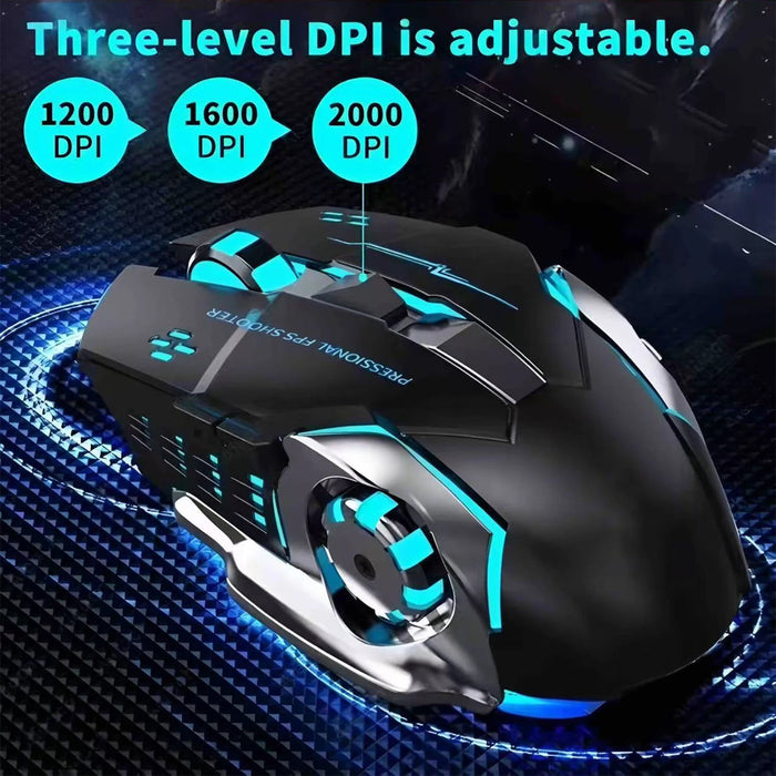 Rechargeable Wireless Mouse 2.4Ghz Bluetooth Gaming RGB Mouse USB Silent Mechanical Backlight E - Sports Gamer Mice For Computer - CLICK TIK