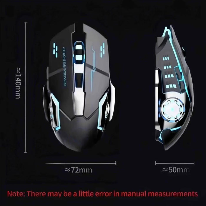 Rechargeable Wireless Mouse 2.4Ghz Bluetooth Gaming RGB Mouse USB Silent Mechanical Backlight E - Sports Gamer Mice For Computer - CLICK TIK