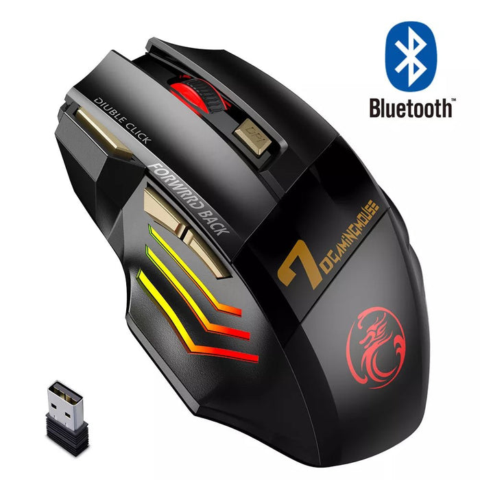 Rechargeable Wireless Mouse Bluetooth Gamer Gaming Mouse Computer Ergonomic Mause With Backlight RGB Silent Mice For Laptop PC - CLICK TIK