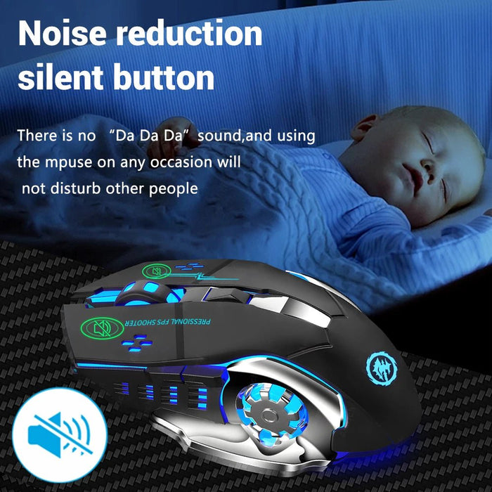 Rechargeable Wireless Mouse Gaming Computer Silent Bluetooth Mouse 2.4G USB Mechanical Backlight PC Gamer Mouse For Computer - CLICK TIK