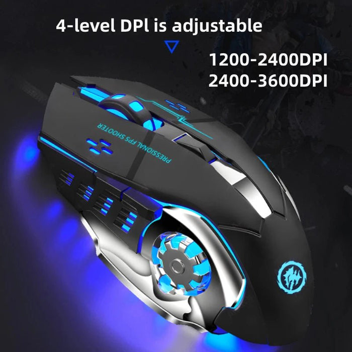 Rechargeable Wireless Mouse Gaming Computer Silent Bluetooth Mouse 2.4G USB Mechanical Backlight PC Gamer Mouse For Computer - CLICK TIK