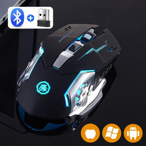 Rechargeable Wireless Mouse Gaming Computer Silent Bluetooth Mouse 2.4G USB Mechanical Backlight PC Gamer Mouse For Computer - CLICK TIK
