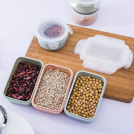 Round Mini Refrigerator Crisper Storage Box PP Food Storage Box for Kitchen Seal Box Lunch Grains Tank Sorting Container - CLICK TIK