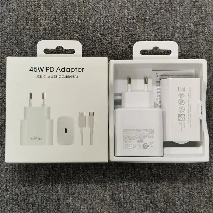 Samsung Fast Charger 45W PD Super Fast Charging Adapter For Galaxy Z Flip Fold 5 4 3 2 S20 S21 S22 S23 S24 Note 20 Ultra 10 Plus - CLICK TIK