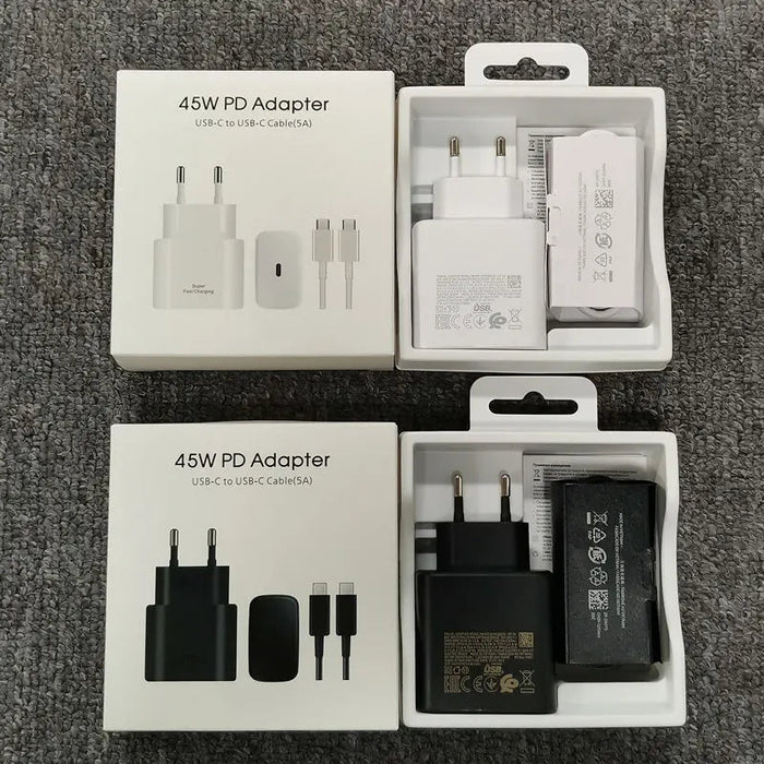 Samsung Fast Charger 45W PD Super Fast Charging Adapter For Galaxy Z Flip Fold 5 4 3 2 S20 S21 S22 S23 S24 Note 20 Ultra 10 Plus - CLICK TIK