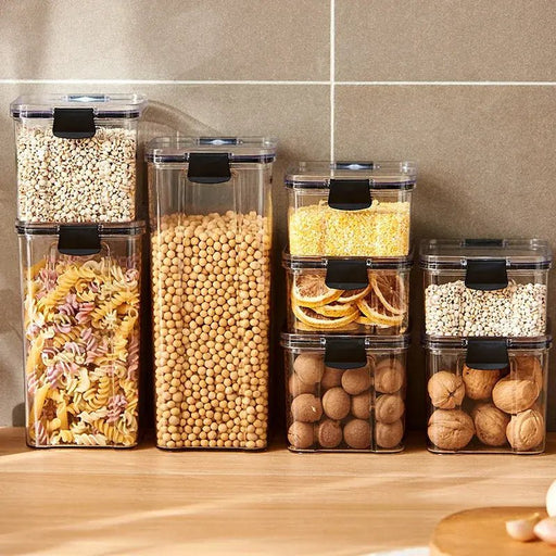 Sealed plastic food storage box cereal candy Dried jars with lid fridge storageTank containers household items kitchen organizer - CLICK TIK