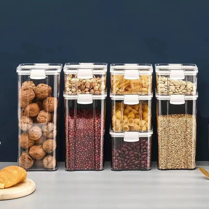 Sealed plastic food storage box cereal candy Dried jars with lid fridge storageTank containers household items kitchen organizer - CLICK TIK