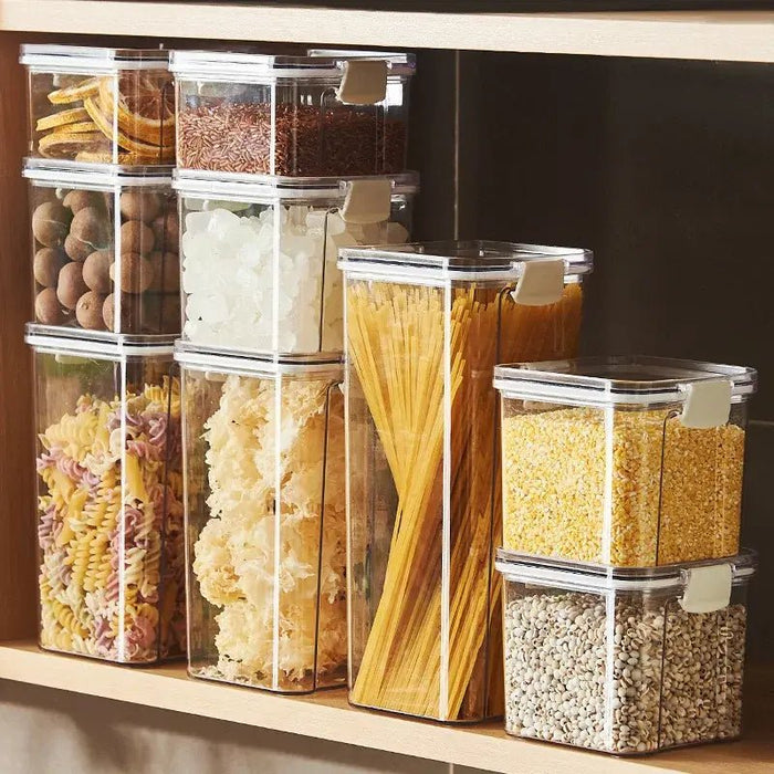 Sealed plastic food storage box cereal candy Dried jars with lid fridge storageTank containers household items kitchen organizer - CLICK TIK