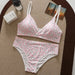 Seamless Bra Set Women Low Waist Panties Floral Bralette Sexy Lingerie Set Gilrls Vneck Brassiere Female Sport Underwear Set - CLICK TIK
