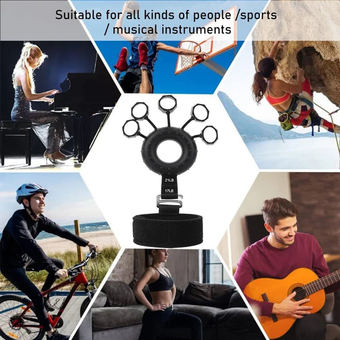 Silicone Adjustable Finger Extensor Exerciser Gripper Finger Strengthener with Wristband Hand Muscle Trainer for Climbing Guitar - CLICK TIK