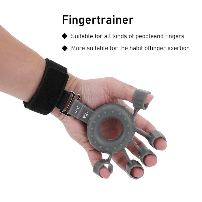 Silicone Adjustable Finger Extensor Exerciser Gripper Finger Strengthener with Wristband Hand Muscle Trainer for Climbing Guitar - CLICK TIK