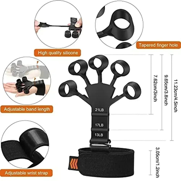 Silicone Grip Training and Exercise Finger Exercise Stretcher Hand Strengthener Arthritis Grip Trainer Hand Brush Expander Grips - CLICK TIK