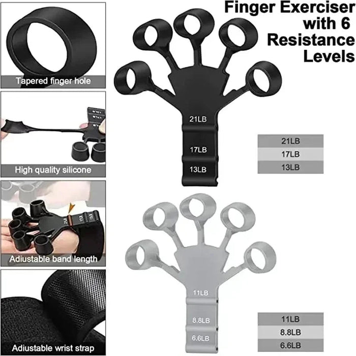 Silicone Grip Training and Exercise Finger Exercise Stretcher Hand Strengthener Arthritis Grip Trainer Hand Brush Expander Grips - CLICK TIK
