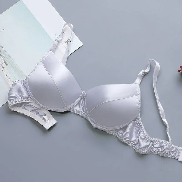 Silk bra 100% double - sided silk seamless underwear Women's thin style without steel ring breathable bra - CLICK TIK