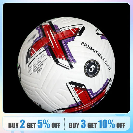 Soccer Ball Official Size 5 Three Layer Wear Rsistant Durable Soft PU Leather Seamless Football Team Match Group Train Game Play - CLICK TIK