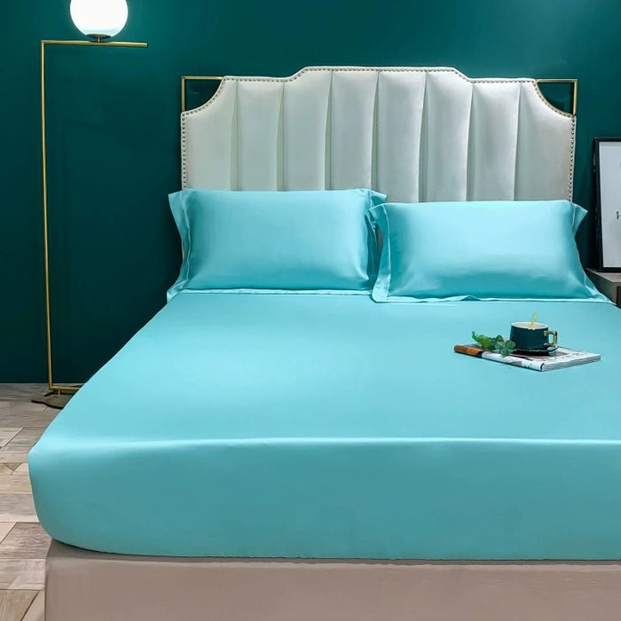 Special Offer Austria Import 80S Lanjing Tencel Satin Pillowcase 1.8M Fitted Sheet and Bed Sheet Simmons Protective Cover - CLICK TIK