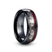 Spiral Motif and Red Guitar String Tungsten Ring - CLICK TIK