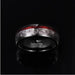 Spiral Motif and Red Guitar String Tungsten Ring - CLICK TIK