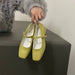 Square Toe Vintage Strap Satin Surface Mary Jane Shoes - CLICK TIK