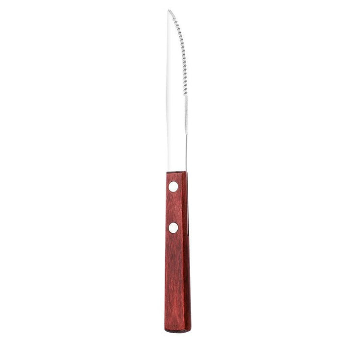 Stainless Steel Tableware Reusable Portable Set Mirror Silverware Wood Handle Knife Fork Spoon Home Kitchen Western Cutlery - CLICK TIK