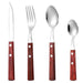 Stainless Steel Tableware Reusable Portable Set Mirror Silverware Wood Handle Knife Fork Spoon Home Kitchen Western Cutlery - CLICK TIK