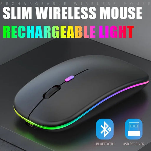 Tablet Phone Computer Bluetooth Wireless Mouse Charging Luminous 2.4G USB Wireless Mouse Portable Mouse - CLICK TIK