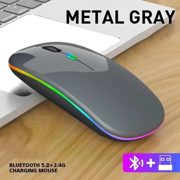 Tablet Phone Computer Bluetooth Wireless Mouse Charging Luminous 2.4G USB Wireless Mouse Portable Mouse - CLICK TIK